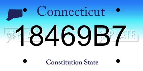 18469B7 Connecticut License Plate