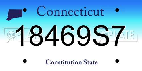 18469S7 Connecticut License Plate
