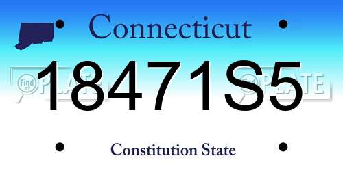 18471S5 Connecticut License Plate