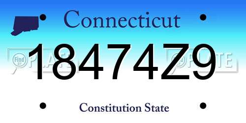 18474Z9 Connecticut License Plate