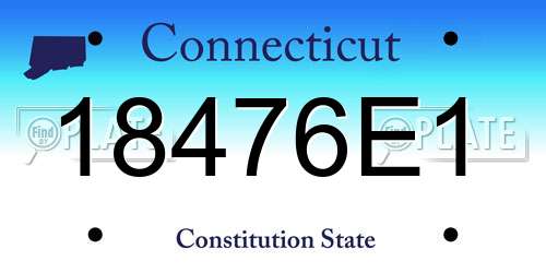 18476E1 Connecticut License Plate