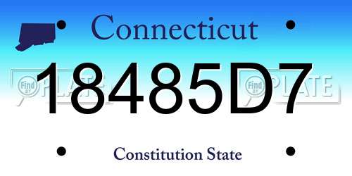 18485D7 Connecticut License Plate
