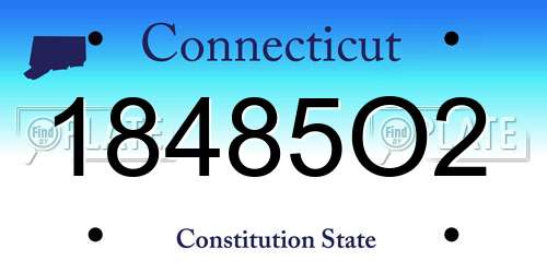 18485O2 Connecticut License Plate