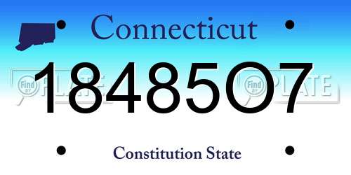 18485O7 Connecticut License Plate