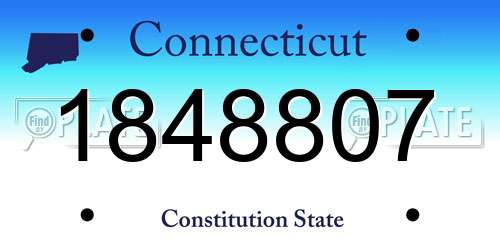 1848807 Connecticut License Plate