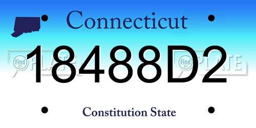 18488D2 Connecticut License Plate