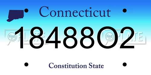 18488O2 Connecticut License Plate