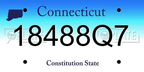 18488Q7 Connecticut License Plate