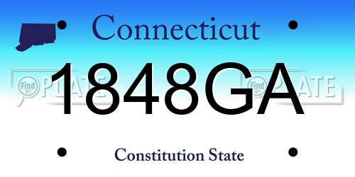 1848GA Connecticut License Plate