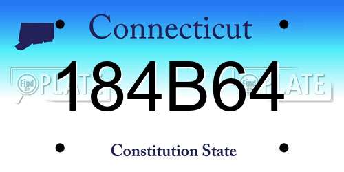 184B64 Connecticut License Plate