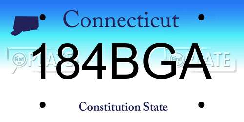 184BGA Connecticut License Plate
