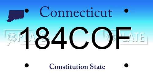 184COF Connecticut License Plate