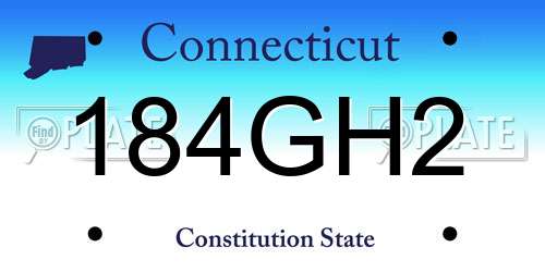 184GH2 Connecticut License Plate