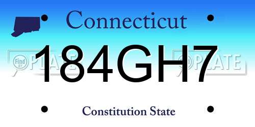 184GH7 Connecticut License Plate