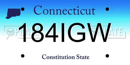 184IGW Connecticut License Plate