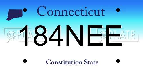 184NEE Connecticut License Plate