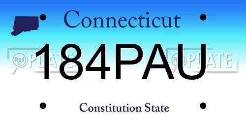 184PAU Connecticut License Plate