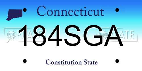 184SGA Connecticut License Plate