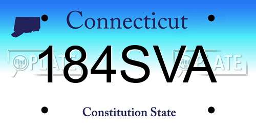 184SVA Connecticut License Plate