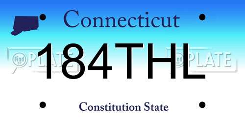 184THL Connecticut License Plate