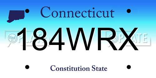 184WRX Connecticut License Plate