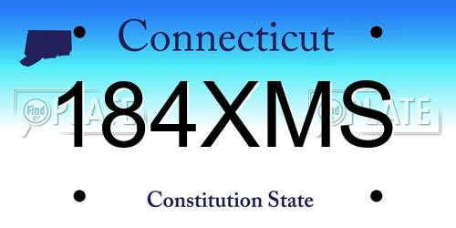 184XMS Connecticut License Plate