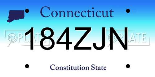184ZJN Connecticut License Plate
