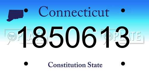 1850613 Connecticut License Plate