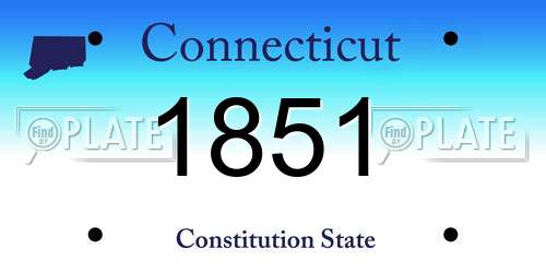 1851 Connecticut License Plate
