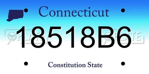 18518B6 Connecticut License Plate