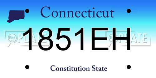 1851EH Connecticut License Plate