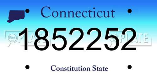 1852252 Connecticut License Plate