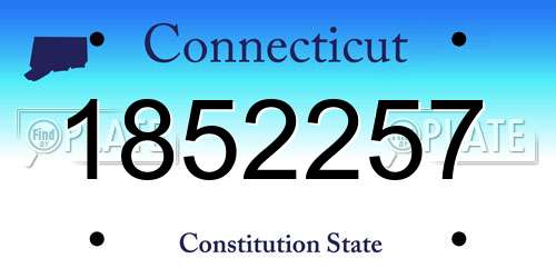 1852257 Connecticut License Plate