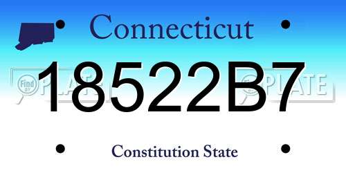 18522B7 Connecticut License Plate
