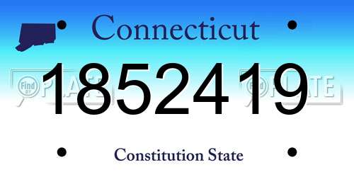 1852419 Connecticut License Plate