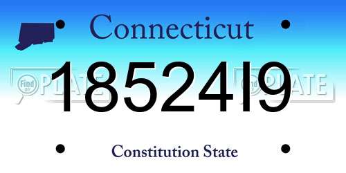 18524I9 Connecticut License Plate