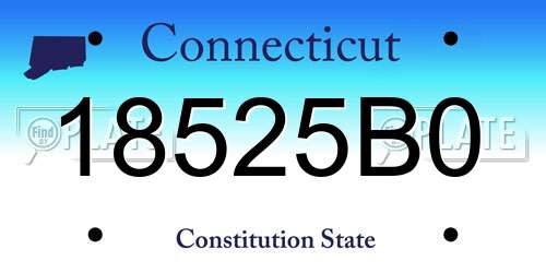 18525B0 Connecticut License Plate