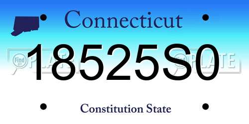18525S0 Connecticut License Plate