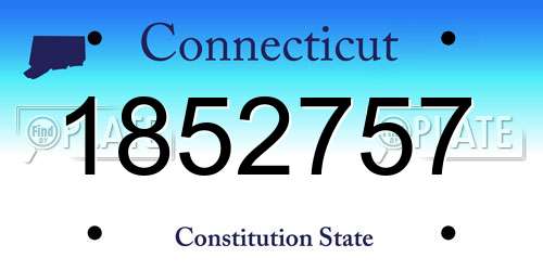 1852757 Connecticut License Plate