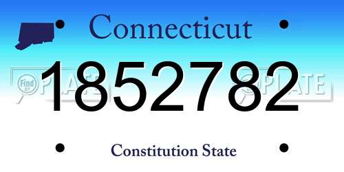 1852782 Connecticut License Plate