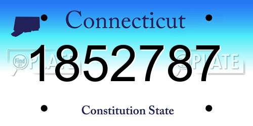 1852787 Connecticut License Plate