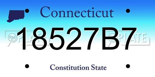 18527B7 Connecticut License Plate