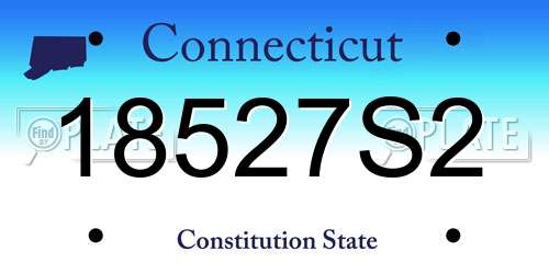 18527S2 Connecticut License Plate