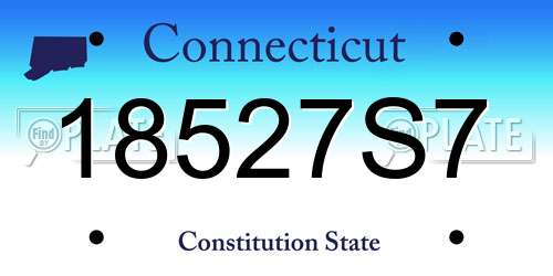 18527S7 Connecticut License Plate