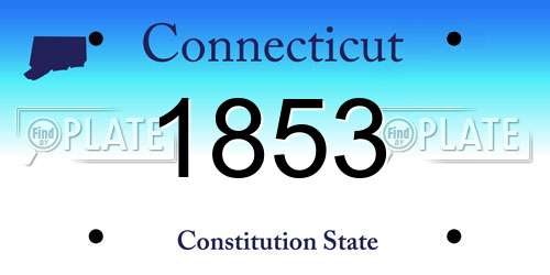 1853 Connecticut License Plate