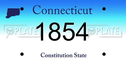 1854 Connecticut License Plate