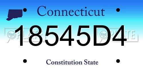 18545D4 Connecticut License Plate