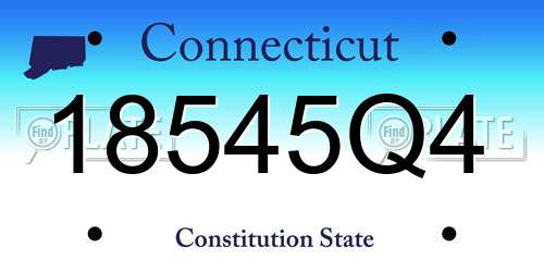 18545Q4 Connecticut License Plate