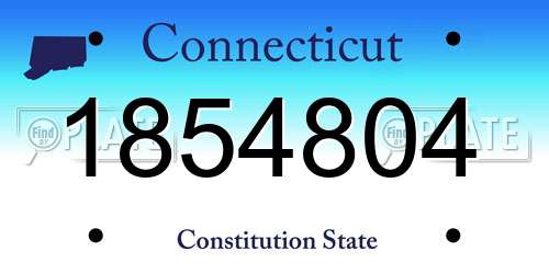 1854804 Connecticut License Plate