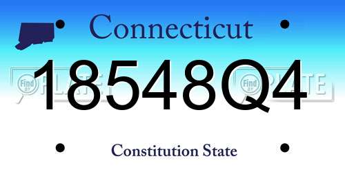 18548Q4 Connecticut License Plate